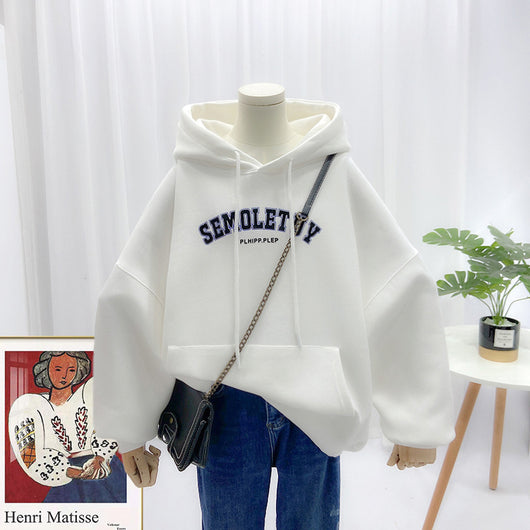 Sudadera Casual con Capucha y Bolsillos Grandes - Estampado Letras Manga Larga - Image 3