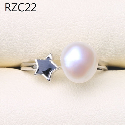 Anillo de Perla Barroca Natural Diseño Luna Platino - Image 38