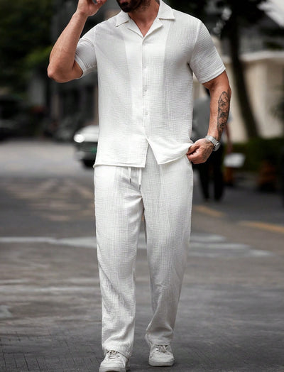Polo Casual de Manga Corta con Botones para Hombre - Diseño Versátil Solid Color - Image 11