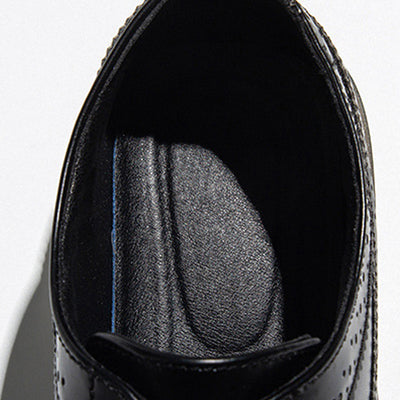 Zapatos de Cuero Retro con Plataforma Baja para Hombre - Image 11