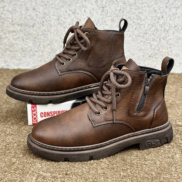 Botas Altas Estilo Británico Retro para Hombre - Casual y Versátil