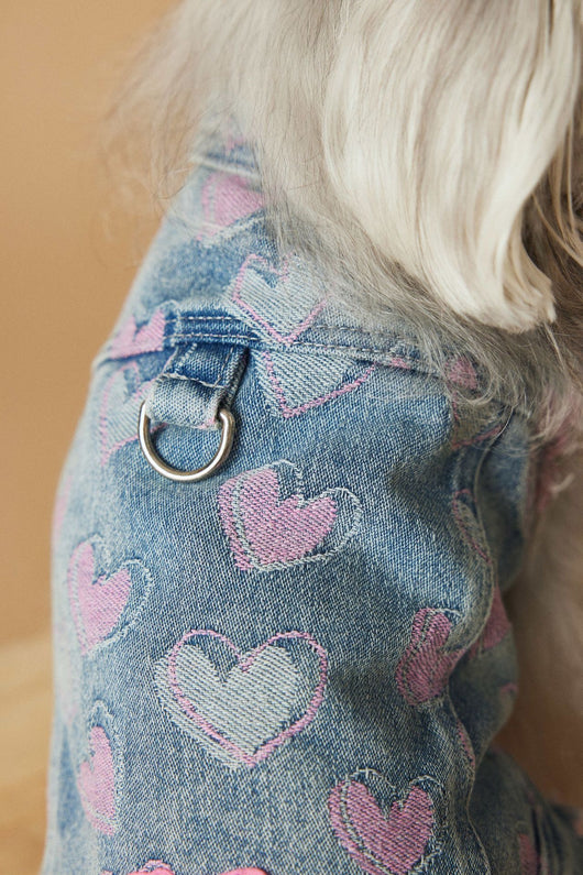 Chaleco Denim sin Mangas para Perros - Diseño Desgastado Love - Image 32