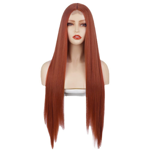 Peluca de Encaje Frontal en Fibra Térmica - Cabello Sintético Resistente al Calor - Image 2