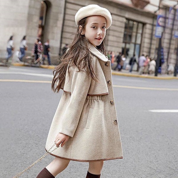 Abrigo Acolchado Cintura Marcada para Niña - Diseño Princesa Reversible