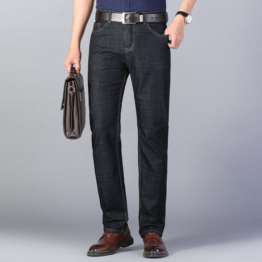 Pantalón Vaquero Hombre Cuatro Estaciones Algodón Cintura Media Stretch Negro