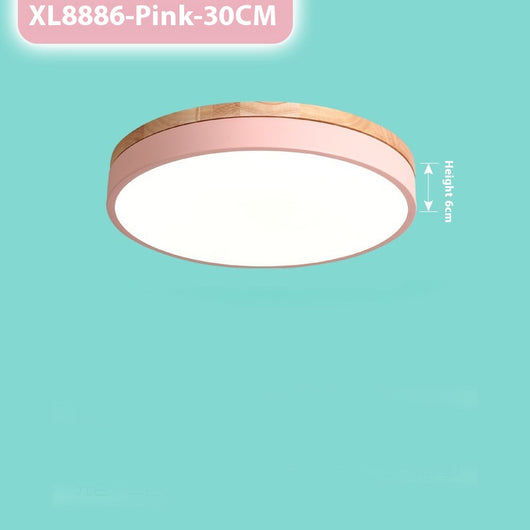 Lámpara de Techo LED Macaron Redonda para Dormitorio y Sala de Estar - Image 7