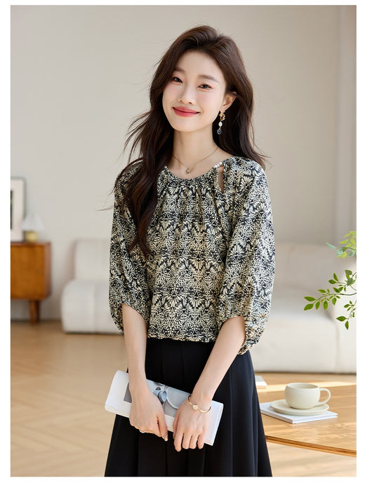 Blusa Suelta Reductora de Manga 3/4 para Mujer - Image 12