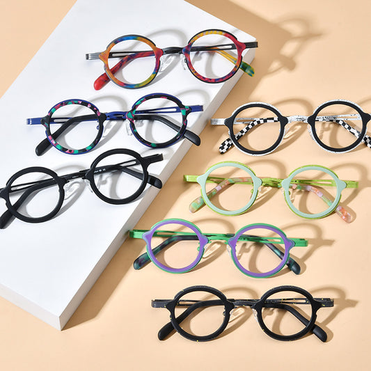 Armazón de Gafas Redondo en Titanio Ensamblado