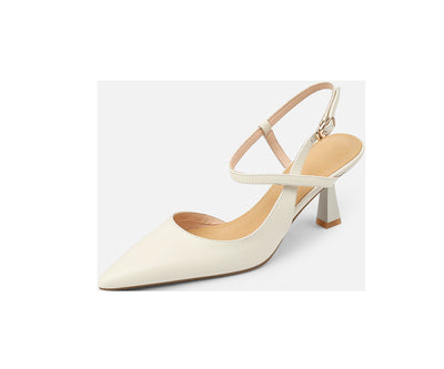 Sandalias Stiletto Punta Aguda con Hebilla de Cuero para Mujer - Image 7
