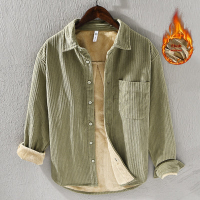 Camisa Acolchada de Terciopelo para Hombre - Suéter Holgado y Cálido - Image 6