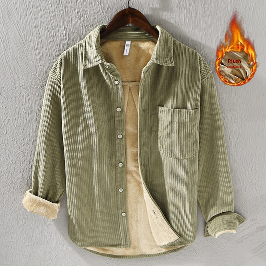Camisa Acolchada de Terciopelo para Hombre - Suéter Holgado y Cálido - Image 6