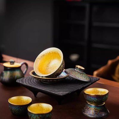 Juego de Té Jianzan con Dorado Colorido - Image 4