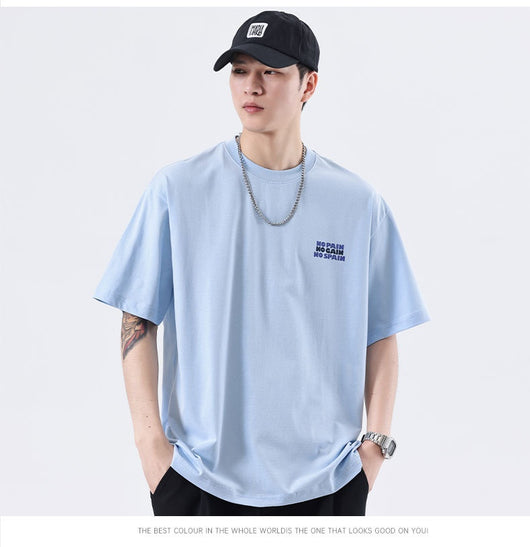 Playera de Algodón con Estampado de Letras - Comodidad de Verano para Hombre - Image 9