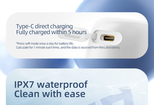 White portable electric dental water flosser with a clear nozzle and retractable water tank for oral hygiene. - Image 29