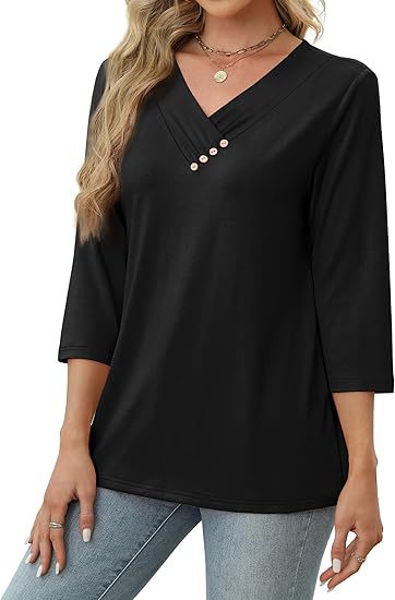 Blusa Casual Mujer Cuello V Botones - Estilo Europeo Otoño - Image 14