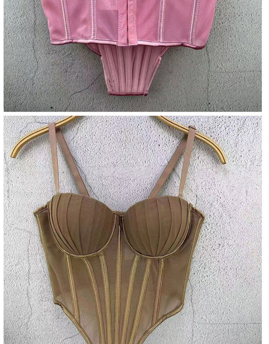 Corpiño de Encaje Mesh Estilo Francés - Diseño Trasero Plástico para Usar como Prenda - Image 17