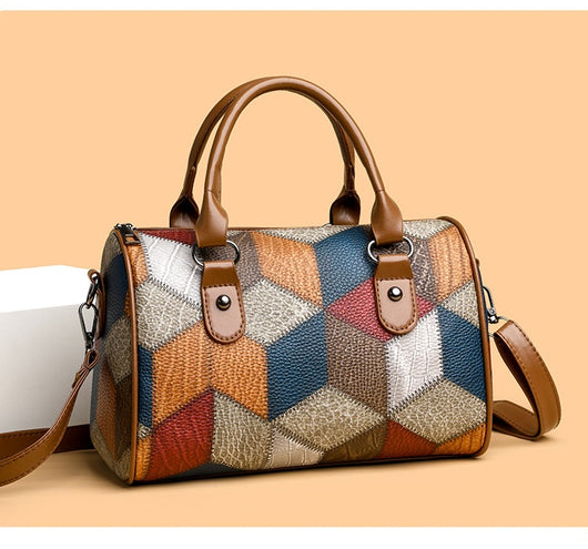 Bolso Bandolera Geométrico Cuadrillé Contraste de Colores para el Trabajo - Image 15