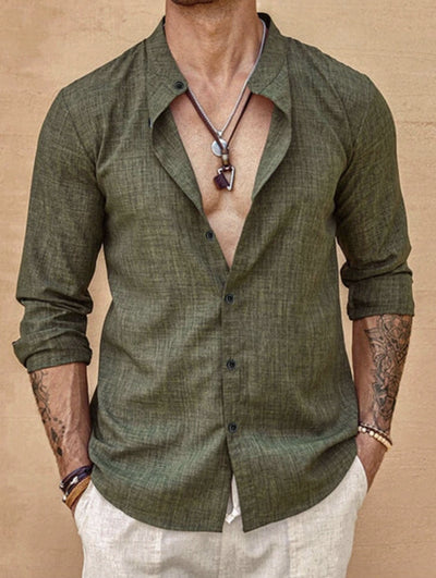 Cardigan Tipo Camisa de Cuello Alto para Hombre - Image 8