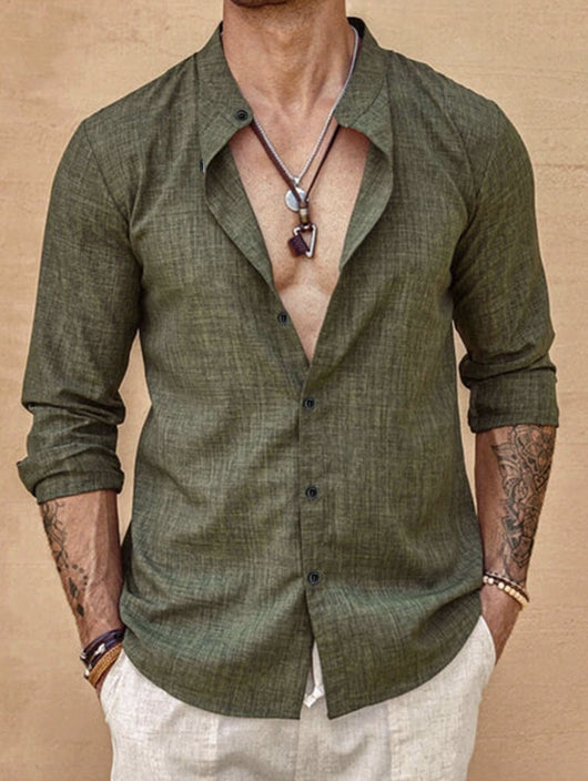 Cardigan Tipo Camisa de Cuello Alto para Hombre - Image 8