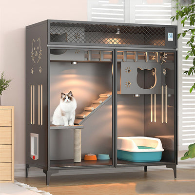 Casa Doble de Madera para Gatos con Diseño Moderno - Image 7