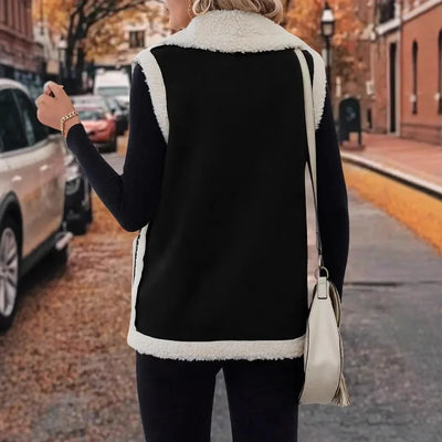 Chaleco de Lana Cordero Compuesto Mujer - Estilo Europeo Otoño Invierno