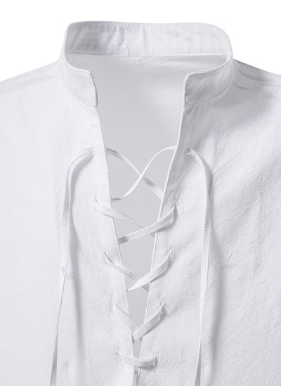 Camisa Cuello Mao Manga Larga Algodón y Lino - Image 13