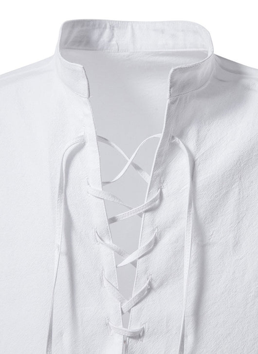 Camisa Cuello Mao Manga Larga Algodón y Lino - Image 13