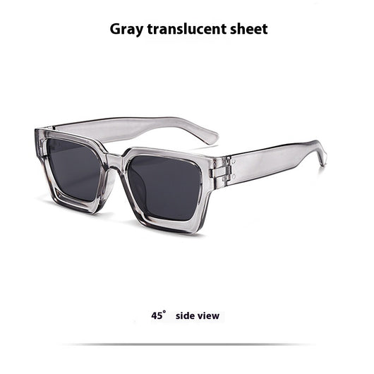 Olive green rectangular sunglasses with dark gray lenses, featuring a thick, modern frame design. - Image 21