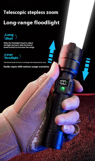 Linterna Táctica de Potencia Zoom Telescópico con Pantalla Digital - Image 16