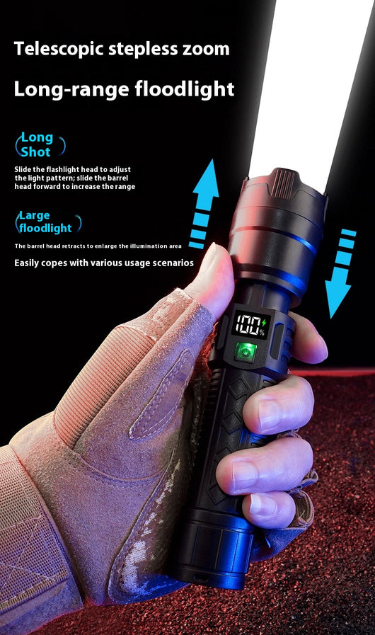 Linterna Táctica de Potencia Zoom Telescópico con Pantalla Digital - Image 16