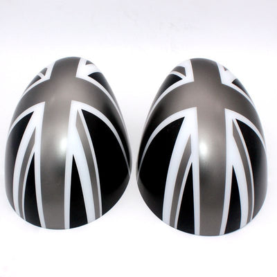 Cubre Espejos Laterales BMW Mini F56 - Diseño Cuadrícula Blanco y Negro - Image 5