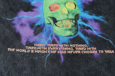 Playera Suelta Estampado Calavera Diablo Lavado Desgastado para Hombre - Image 6