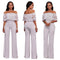 Jumpsuit Ajustado con Cuello Único y Bordado Soluble