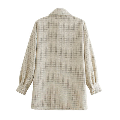 Camisa Vintage Oversized a Cuadros para Mujer - Estilo Otoño - Image 8