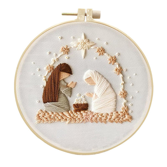 Kit de Bordado Religioso Retro DIY - Material Completo