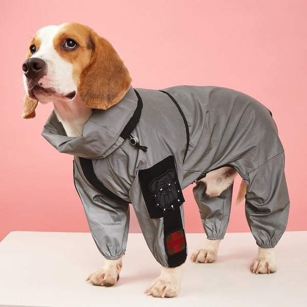 Impermeable Reflectante para Perros Grandes - Protección Total 4 Patas