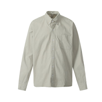 Camisa Retro Americana de Color Sólido para Otoño - Image 6