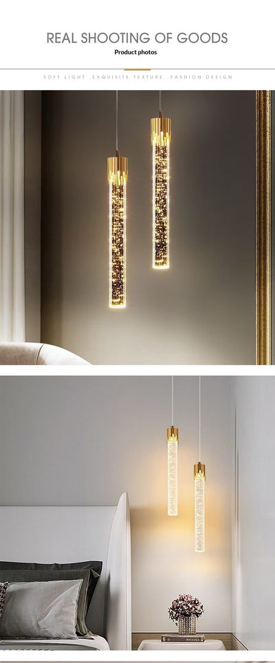 Lámpara Colgante Anillo Cristal Decorativa para Dormitorio y Mesita de Noche - Image 9