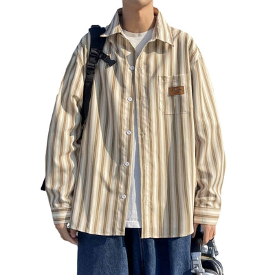 Camisa Casual Suelta a Rayas para Hombre - Estilo Refinado - Image 5