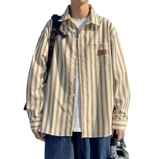 Camisa Casual Suelta a Rayas para Hombre - Estilo Refinado - Image 5