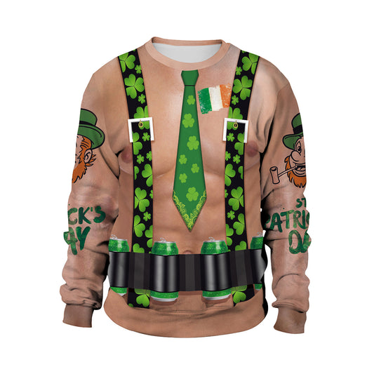 Sudadera de Pareja Día de San Patricio - Diseño Verde Festivo para Hombre