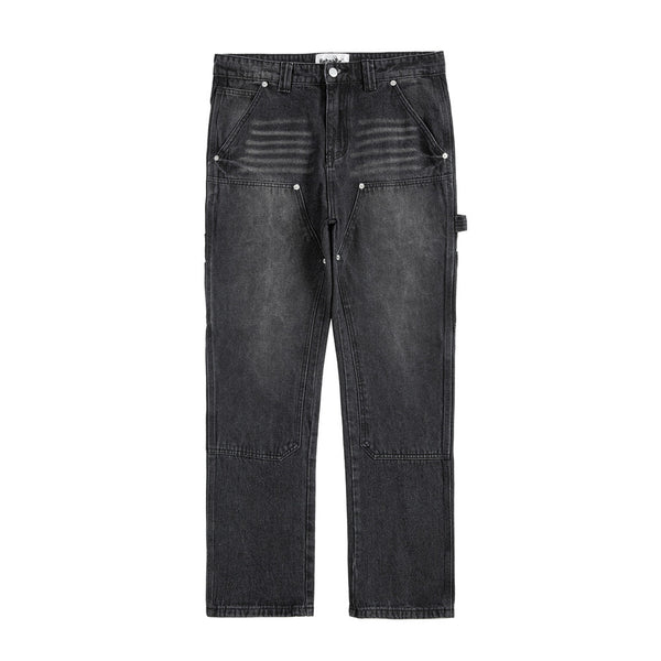 Pantalones de Mezclilla Punk Vintage Desgastados y Lavados