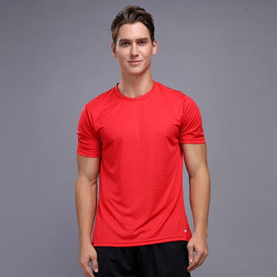 Smiling man wearing a black short sleeve crew neck t-shirt, ideal for sports and fitness activities. - Image 8