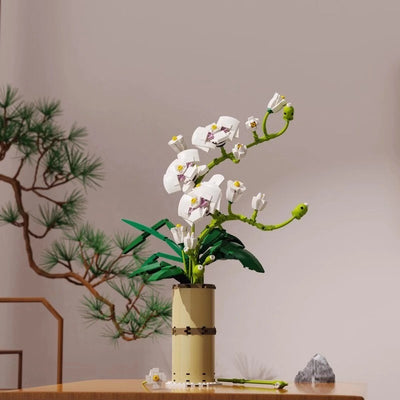Modelo de Construcción Infantil de Flores Creativas - Decoración Orquídea Phalaenopsis - Image 12