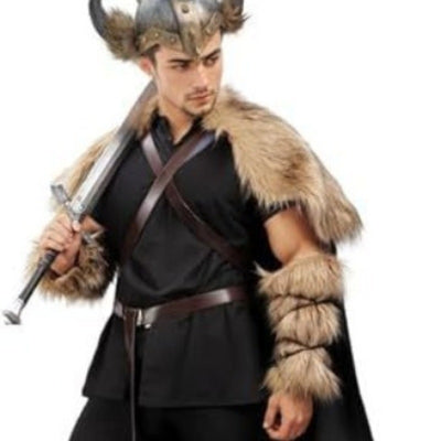 Traje Vikingo Completo con Capa, Chal y Botas de Lana Artificial - Image 5