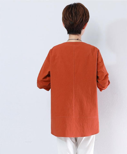 Camiseta Holgada de Algodón Estampada Talla Grande con Manga Larga - Image 13