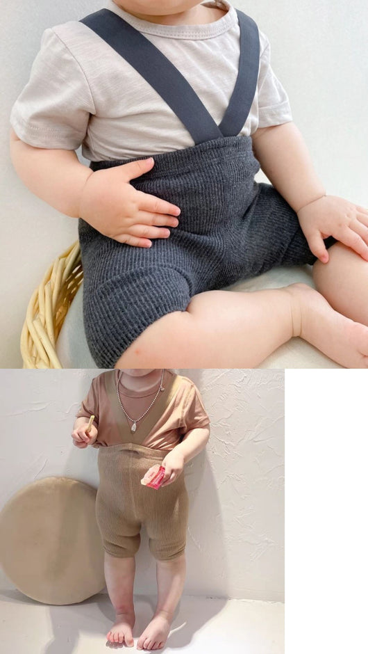 Pantalón Corto Bebé Cintura Alta con Tirantes Ajustables - Image 26