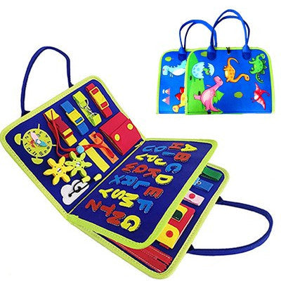 Tablero Educativo Sensorial con Actividades de Abotonado y Vestimenta para Bebés - Image 12