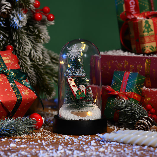 Árbol de Navidad LED con Pantalla de Cristal y Flores Decorativas - Image 9