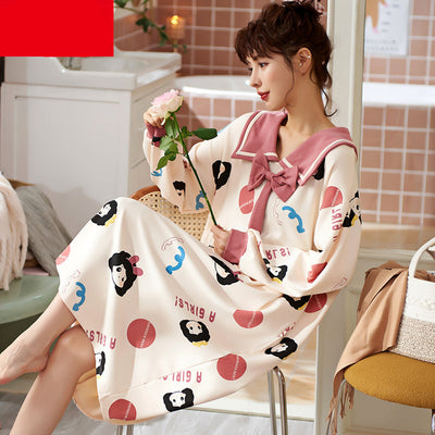 Pijama Largo de Algodón Puro para Mujer - Otoño e Invierno - Image 25